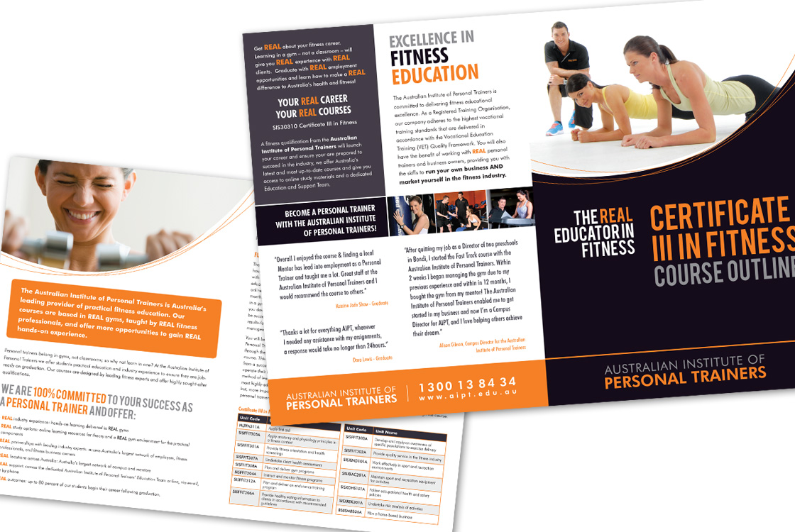 Australian Institute of Personal Trainers courses brochures