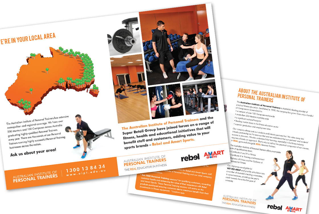 Australian Institute of Personal Trainers Rebel partnership brochure