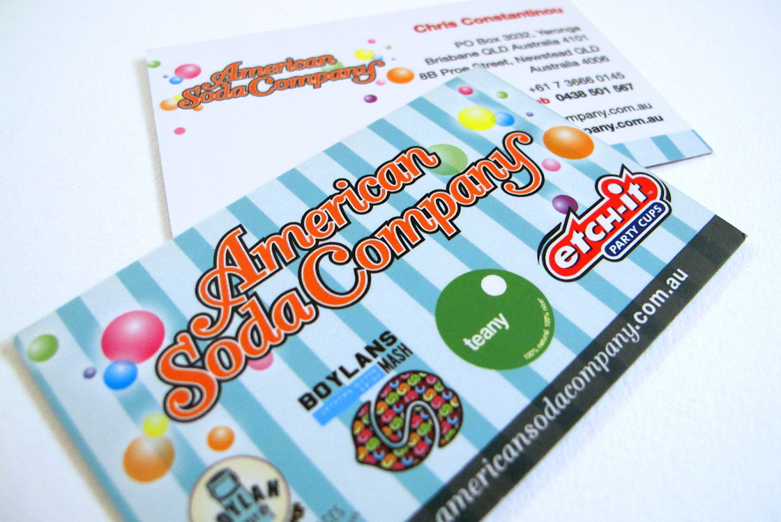 American Soda Company business card