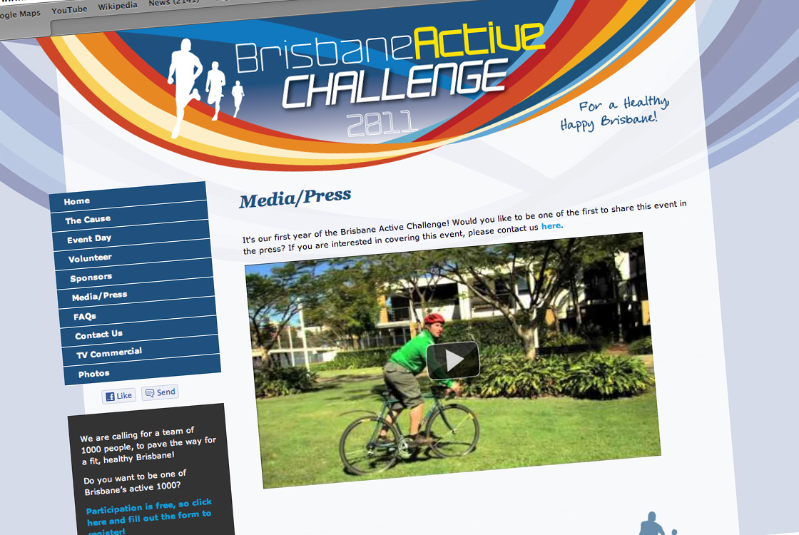 Brisbane Active Challenge 2011 campaign website