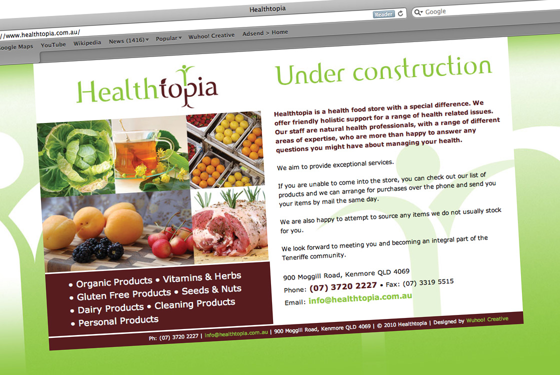 healthtopia landing page