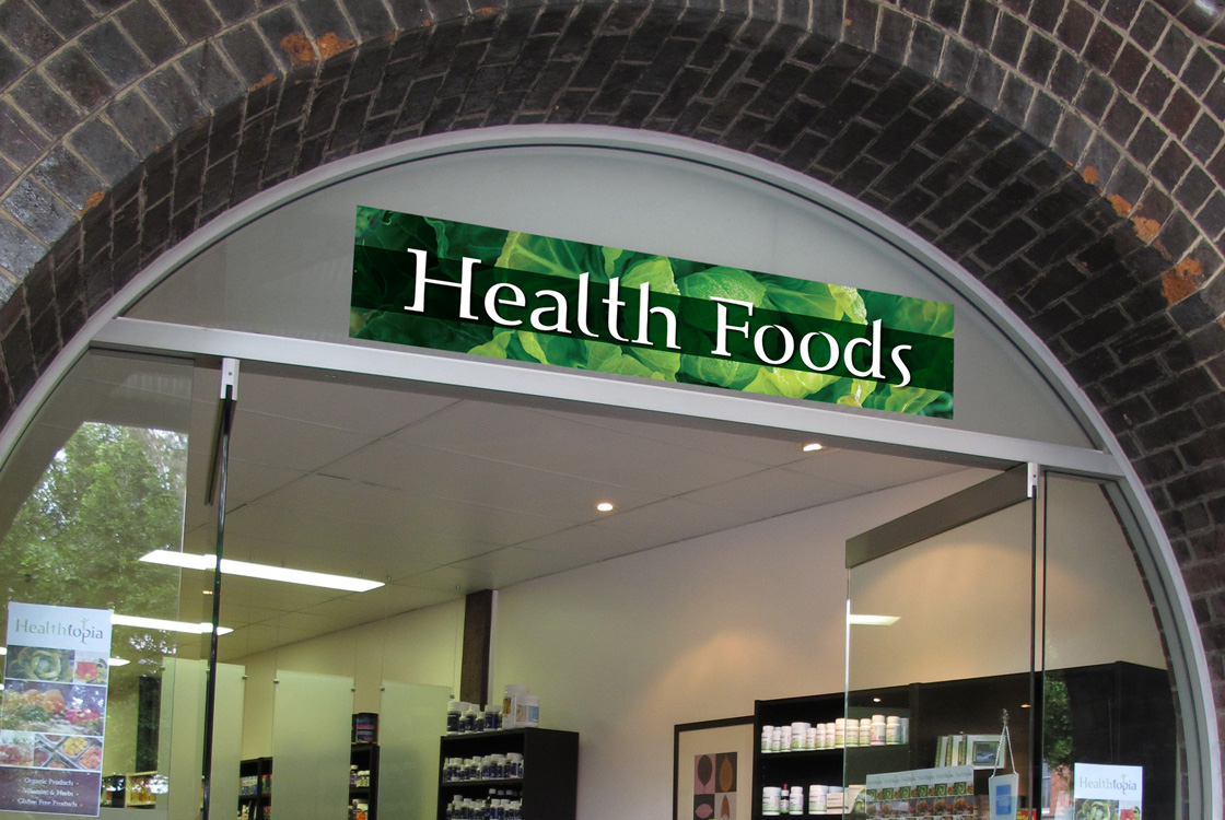 Healthtopia shop signages