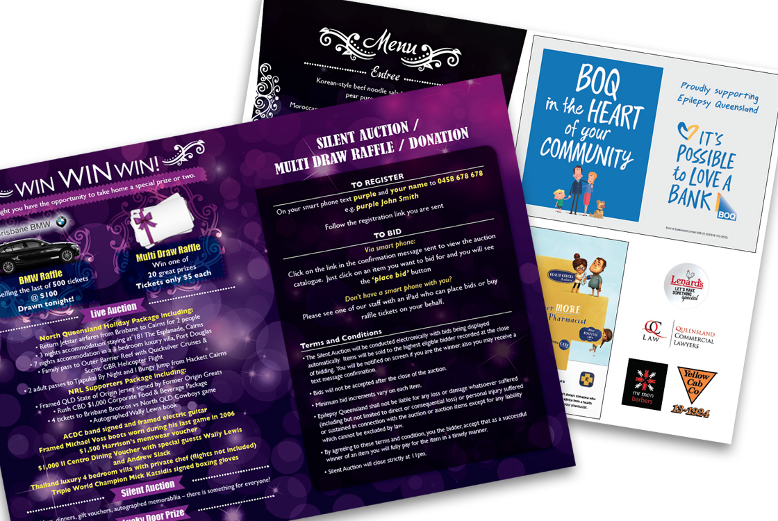 Epilepsy Queensland 2015 Purple Ball program booklet