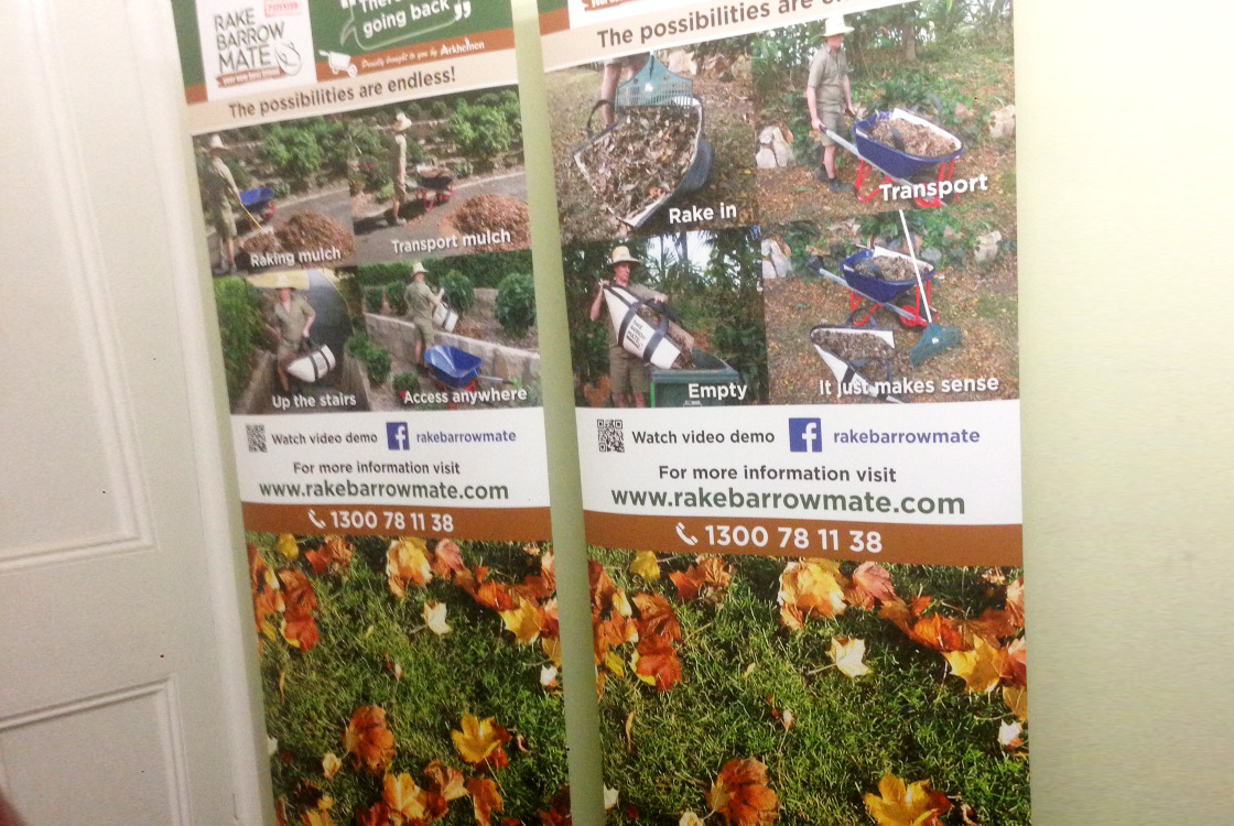 Rake Barrow Mate Pull up banners